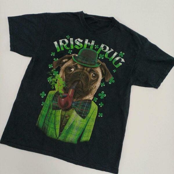 IRISH PUG アニマルTシャツ Fサイズ 黒 リユース ultramto mts0304