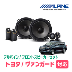 ヴァンガード(H19/8～H25/11)用　フロント/スピーカーセット　アルパイン / X-171S + KTX-Y175B　(17cm/高音質モデル)