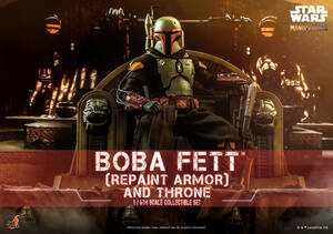 ホットトイズ 1/6 マンダロリアン ボバ・フェット (リペイント・アーマー版) & 玉座 未開封新品 TMS056 mandolorian boba fett HOTTOYS