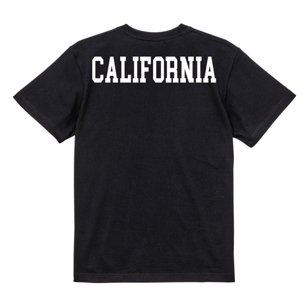 CALIFORNIA　カリフォルニアTシャツ(ポケ付き)　Lサイズ　ブラック×ホワイト