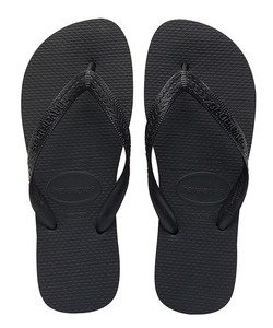 新品タグ付き 23-23.5cm相当 黒 ハワイアナス ビーチサンダル havaianas TOP