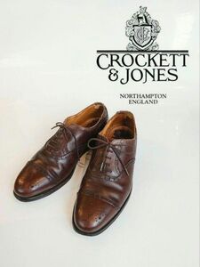 【送料無料メンズ】Crockett&Jonesクロケットアンドジョーンズ　ストレートチップシューズ　茶　 メンズビジネスシューズ