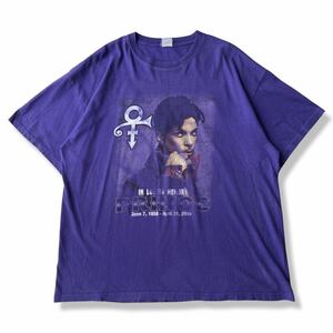 PRINCE(プリンス) PURPLE RAIN 両面プリント バンドTシャツ パープル/紫 ビートに抱かれて クルーネック 追悼 半袖Tシャツ バンT 古着