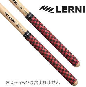 即決◆新品◆送料無料LERNI GT-CHE RED/BLK チェッカー柄(赤/黒) ドラムスティック用 グリップテープ 4枚セット(2ペア分)/メール便