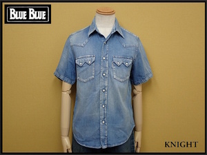 BLUE BLUE Denim western shirt *2*b lube Roo HRM/ Hollywood Ranch Market /23*8*4-2