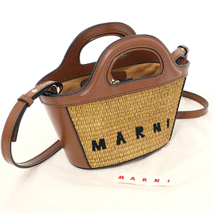  Marni MARNI TROPICALIA BAG MICRO Toro pika задний микро сумка плечо BMMP0067Q0 P3860 Brown Gold металлические принадлежности [ б/у ]A