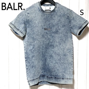 BALR. 日本限定 Tシャツ S/ボーラー ヴィンテージ加工 スウェットデニム インディゴ JAPAN LIMITED EDITION