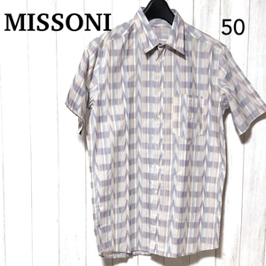 ミッソーニ 半袖シャツ 50/MISSONI マルチカラー ストライプ