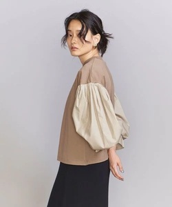 【WEB限定】極美品 22AW BEAUTY&YOUTH UNITED ARROWS ピマコットンボリュームスリーブカットソー 1枚でサマになるドッキング こなれた印象