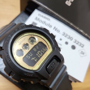 Casio G Shock Exile 24Karats Black x Gold Collaboration Model DW-6900FS Батарея была заменена! Надежный человек!