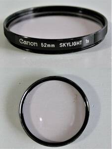 CANNON　 (117)　 中古・レンズフィルター　52㎜　Sky Light（レンズ保護兼用、紫外線吸収）　キャノン　