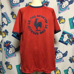 MENS le coq sportif メッシュ　Tシャツ　タグ付き未使用　Lサイズ　赤