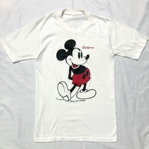 80s vintage ミッキーマウス Tシャツ 白 ホワイト 80年代 ビンテージ ヴィンテージ ディズニー Mickey Mouse Disney キャラクター S