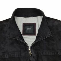 261259◎２【46】HUGO BOSS ゴート レザー スエード ジップアップ ブルゾン ジャケット ブラック 山羊革 ヤギ革 ヒューゴボス メンズ▲3_画像5