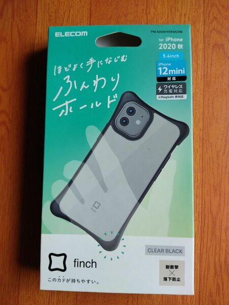 iPhone 12 mini finch ふんわりホールド PM-A20AHVHH2CRB（クリアブラック）