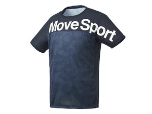 新品【デサント】メッシュTシャツ Oサイズ/ネイビー DMMRJA66 DESCENTE Move Sport 吸水 速乾 ストレッチ グラフィック カモフラ