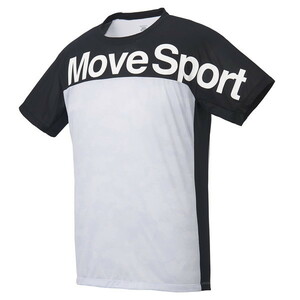 新品【デサント】メッシュTシャツ Oサイズ/ホワイト DMMRJA66 DESCENTE Move Sport 吸水 速乾 ストレッチ グラフィック カモフラ