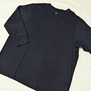 +AV21 UNIQLO ユニクロ ヒートテック 極暖 エクストラウォーム メンズ 4XL 長袖 Tシャツ カットソー 黒 大きいサイズ クリーニング済み