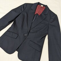 +FV87 Perfect Suit パーフェクトスーツ フォーマル レディース 9号 スーツ 黒 格子 チェック ジャケット スカート ビジネス セレモニー_画像2