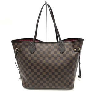 ▼【LOUIS VUITTON】ルイヴィトン LV ダミエ ネヴァーフル MM トートバッグ N51105 良品 フランス製 ブラウン 鞄 RC3838