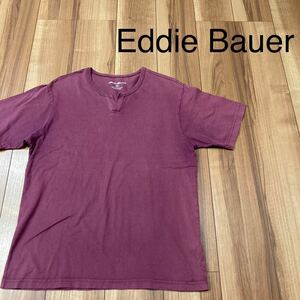 Eddie Bauer エディバウアー 半袖 Tシャツ 無地 パープル サイズM 玉mc1942