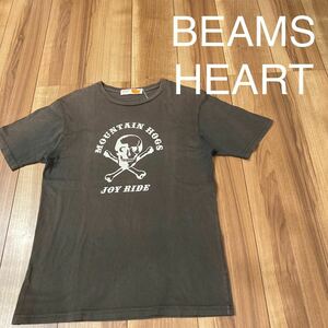 USA производства BEAMS HEART Beams Heart короткий рукав футболка череп большой Logo размер S шар mc1397