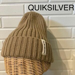 QUIKSILVER クイックシルバー ニット帽 帽子 ニットキャップ ワッチ ベージュ 玉mc1972