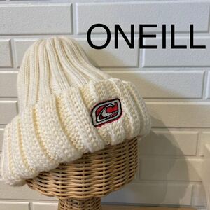 ONEILL オニール ニット帽 帽子 ワッチキャップ 刺繍ロゴ ホワイト 日本製 スノーボード 玉mc1965
