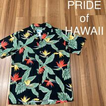 PRIDE of HAWAII プライド オブ ハワイ アロハシャツ 半袖 開襟 コットン ボタニカル サイズS 玉mc1989_画像1