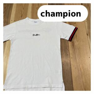 champion チャンピオン 半袖 Tシャツ 刺繍ロゴ ビッグロゴ DUFFER ダファー ビッグシルエット リブライン サイズL 玉mc1913