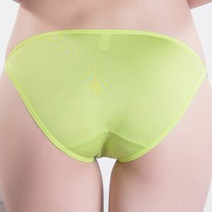 送料無料 デイリーユース用 超浅 ひも ビキニ 黄緑クロッチ薄紫 Lサイズ ショーツ パンティー pantiesの画像3