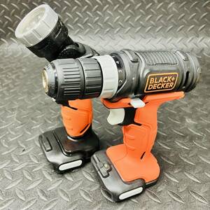 H BLACK＋DECKER ドリルドライバー BDCDD12UとワークライトBDCCF12Uのセット！バッテリーは付属しません　中古動作確認済み！