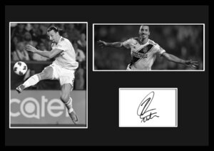 Zlatan Ibrahimovic/z ротанг * Eve lahimobichi/ автограф принт & сертификат имеется рама /BW/ монохромный / дисплей (1-3W)