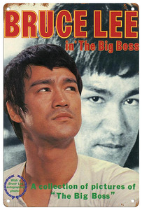 ブリキ看板【 Bruce Lee / ブルース・リー 】セレブ/映画/俳優/ポスター/マガジン風/雑誌/インテリア/サビ風-8