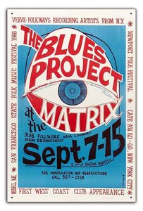 ブリキ看板【Rock Poster/ロックポスター】雑貨/ヴィンテージ/メタルプレート/レトロ/アンティーク風/117-The Blues Project 1966