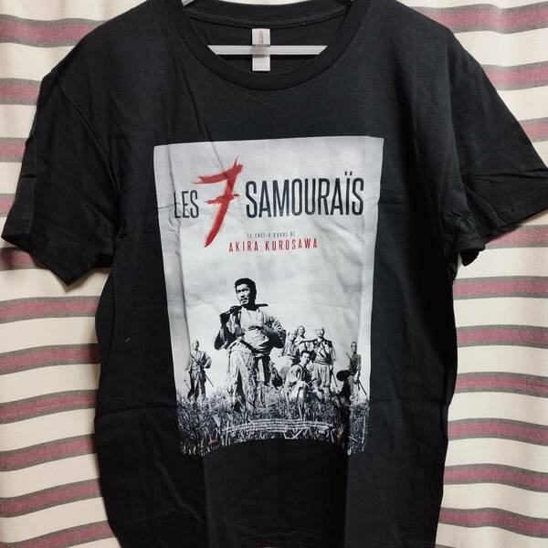 【新品/送料無料】映画『七人の侍 / SEVEN SAMURAI』海外版Tシャツ 【黒 XLサイズ】◆　黒澤明 三船敏郎