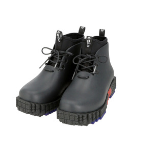 * BLACK * 23cm Chill ccilu block sole mail order men's lady's is ikatto light weight . rain combined use thickness bottom rain shoes rain shoes rain boots 