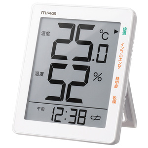 ☆ ホワイト 温度計 湿度計 デジタル 通販 おしゃれ あかちゃん 室温 デジタル時計 置き時計 壁掛け 温湿度計 見やすい ビニールハウス 室