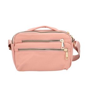 * pink * light weight Mini shoulder bag nes leaf shoulder bag nylon Mini light weight many storage shoulder bag shoulder 