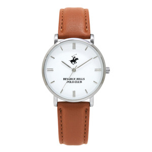 * sv/ white / Brown * BEVERLY HILLS POLO CLUB wristwatch 36mm wristwatch men's lady's brand POLO CLUB Polo Club stylish adult 