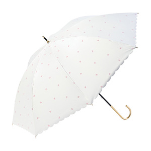 ☆ プチハートオフホワイト ☆ LONG PARASOL 遮光 遮熱 50cm 晴雨兼用傘 niftycolors 日傘 ニフティカラーズ 長傘 晴雨兼用 傘