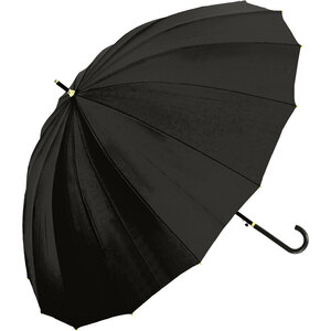 ☆ BLACK 傘 レディース ジャンプ 通販 メンズ 55cm グラスファイバー 16本骨 長傘 雨傘 多骨傘 雨具 丈夫 natural basic ナチュラルベー