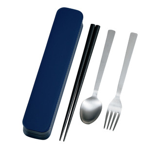 * navy * adult cutlery adult cutlery set chopsticks box set chopsticks spoon Fork cutlery set mobile chopsticks chopsticks 21cm