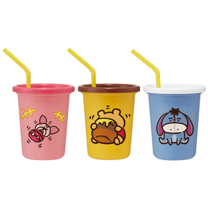 ☆ カナヘイ/プーさん ☆ ストロー付タンブラー3個 320ml SIH3ST プラスチック コップ セット 子供 キッズ キャラクター