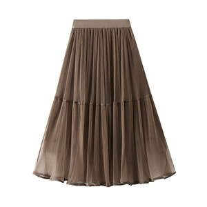 * Brown * юбка юбка в складку симпатичный skirt8813 юбка юбка в складку женский плиссировать длинная юбка mi утечка 
