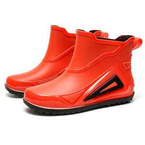 * orange red * 40(25cm) * rain boots Short pmyrains003 rain boots men's Short rain shoes boots rain boots 