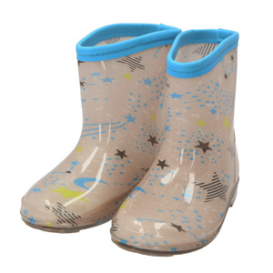 * star pattern beige * 17cm * Kids rain shoes man rain boots Kids man boots rain shoes stylish lovely for children 