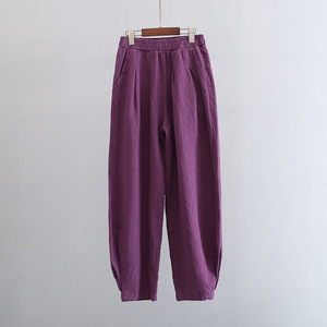 * purple * L * cotton linemba Rune pants ykypants5108 cotton linemba Rune pants sarouel pants wide pants 