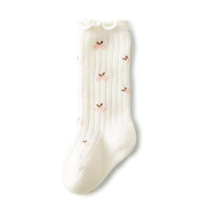 * white * L size (13~15cm) * Kids socks spring autumn sesocks8042 socks Kids girl knee-high socks socks baby shoes under 