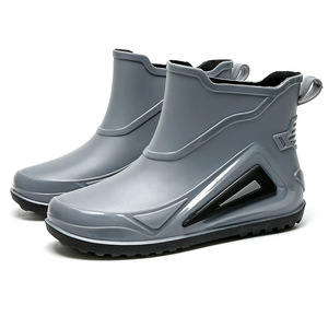 * gray * 41(25.5cm) * rain boots Short pmyrains003 rain boots men's Short rain shoes boots rain boots 